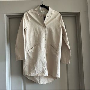 Analog Jacket | Beige Windbreaker | Snap or Zip Closure | Size S